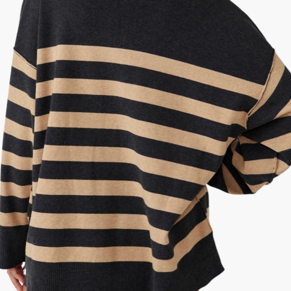 Free People Coastal Stripe Half-Zip Pullover - Picture 4 of 6